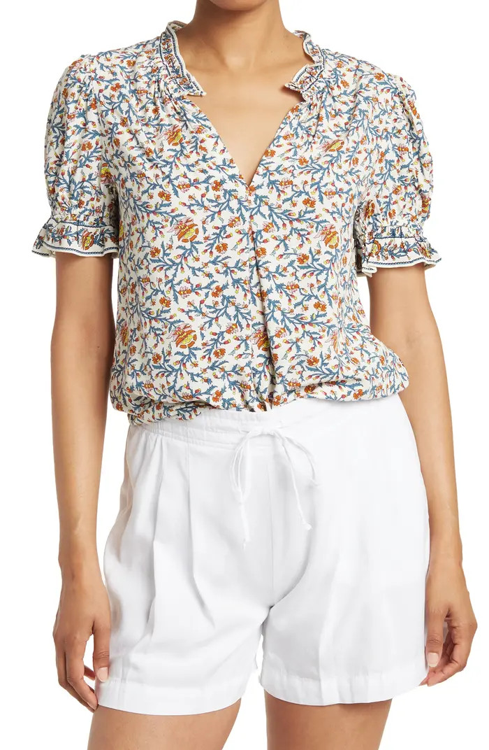 MAX STUDIO Floral Puff Sleeve Blouse | Nordstromrack | Nordstrom Rack