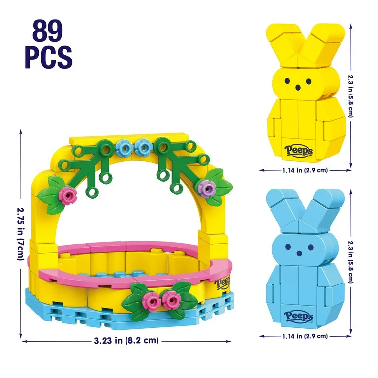 Brickcraft Peeps Easter Basket Blue & Yellow Brick Building Kit (89-Plastic Piece Set), Includes ... | Walmart (US)