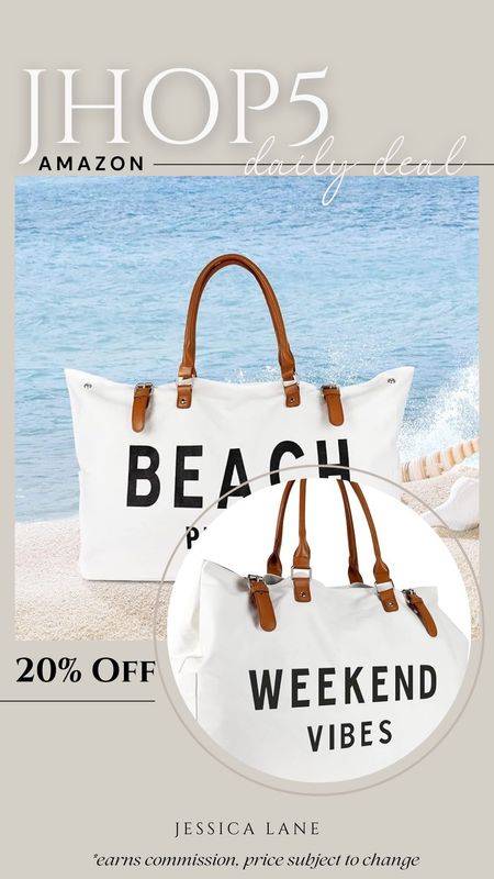 Amazon daily deal, save 20% on this graphic beach tote bag.Weekend vibes, Beach please bag, beach bag, beach tote bag, travel accessories, beach accessories, Amazon deal

#LTKitbag #LTKswim #LTKtravel