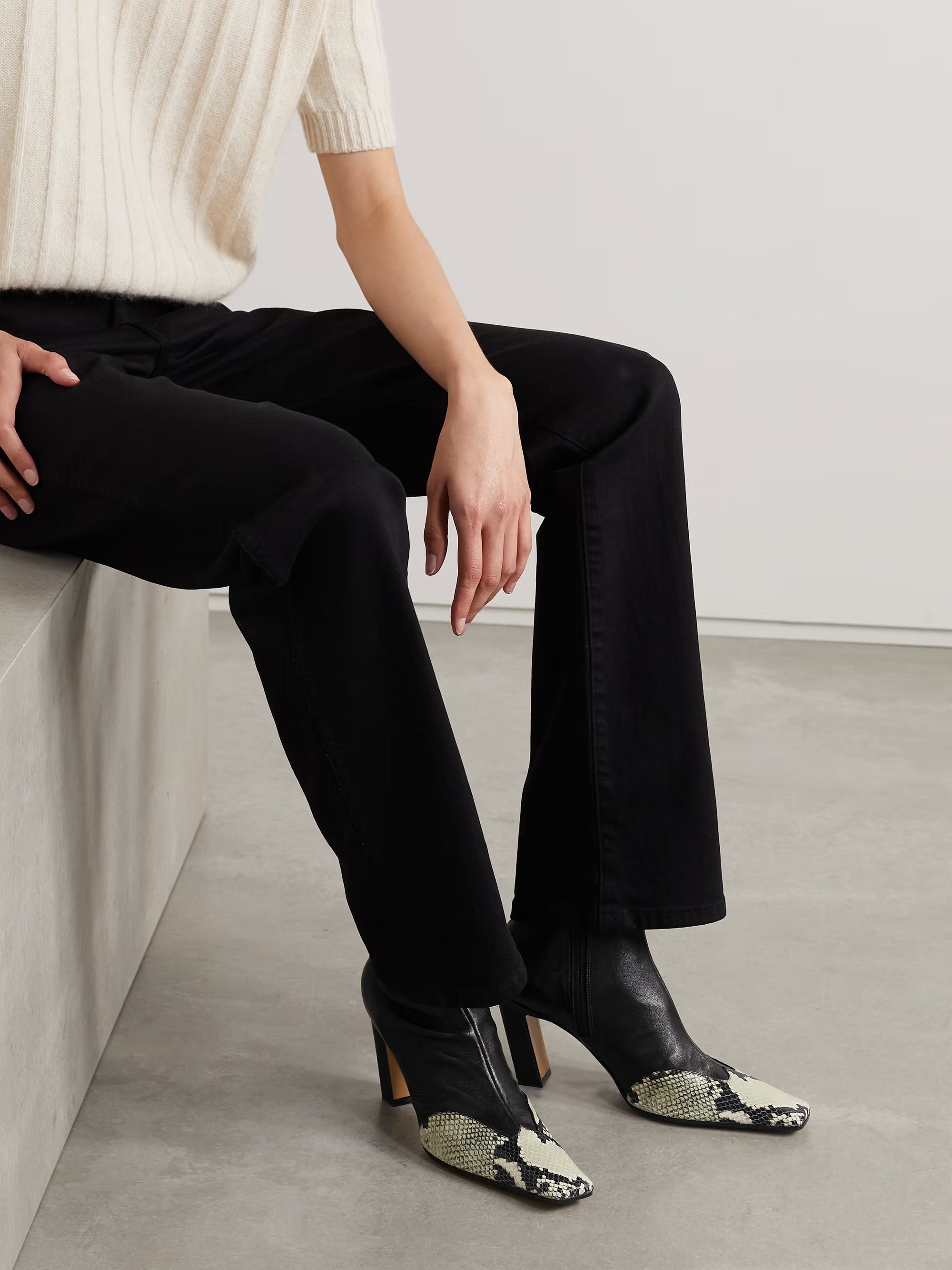 KHAITE Nevada leather ankle boots | NET-A-PORTER (US)