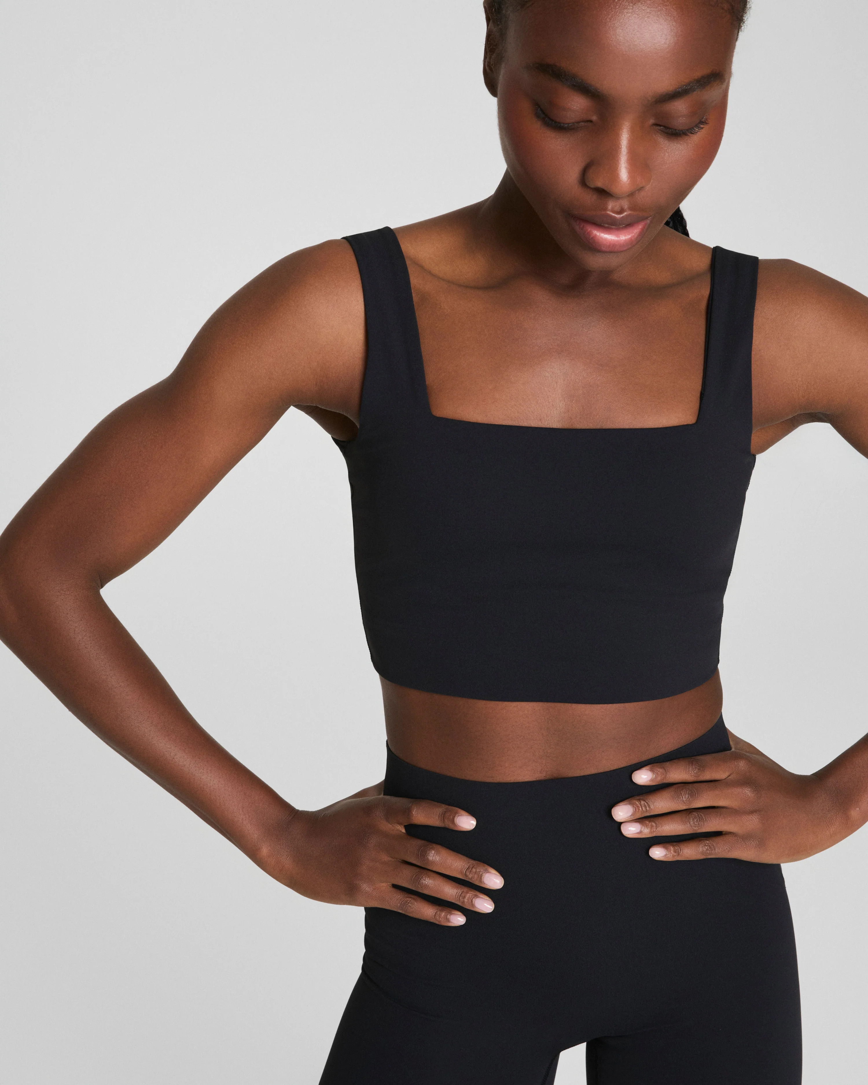 Cropped Square Neck Tank with Shelf Bra | SPANX | Spanx Canada