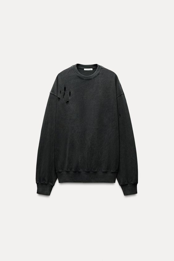OVERSIZED RIPPED SWEATSHIRT | Zara US
