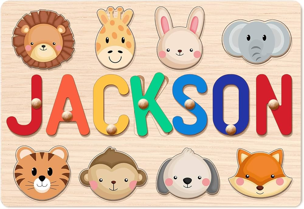 BeneCharm Personalized Name Puzzle for Kids 1st Birthday Gifts for Girls&Boys Engraved Text Greet... | Amazon (US)