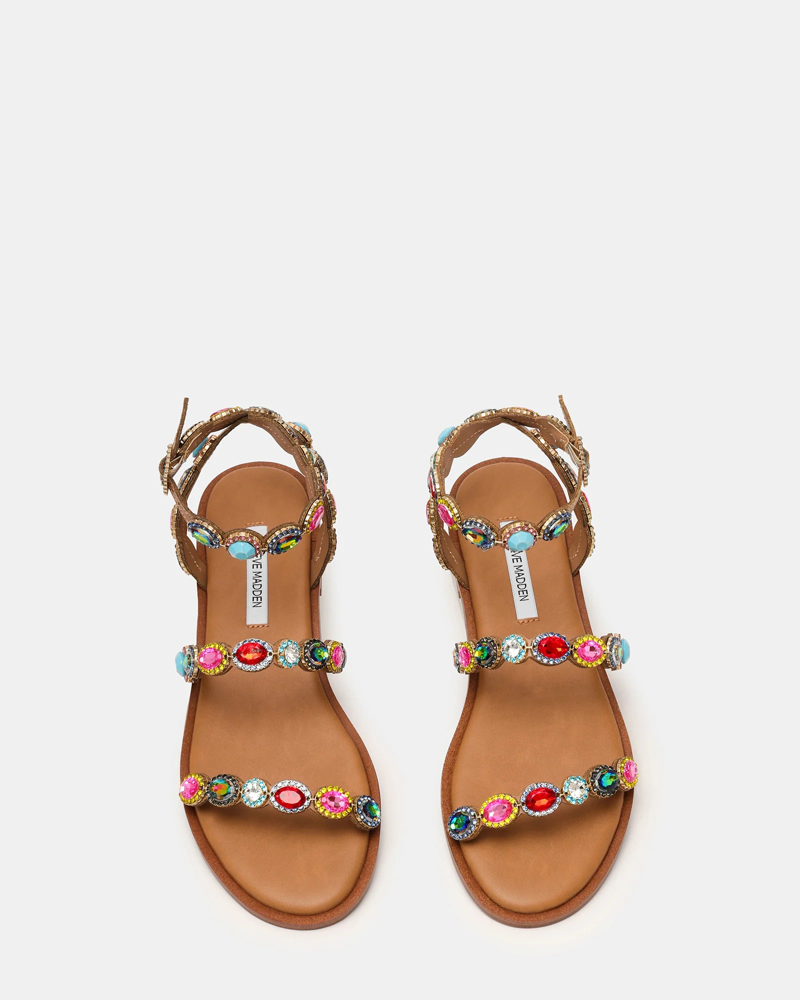 TAWNIE Bright Multi Stone Strappy Ankle Strap Women's Sandal | Steve Madden (US)