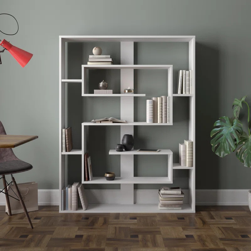 Fembra 61.4'' H x 47.2'' W Geometric Bookcase | Wayfair North America