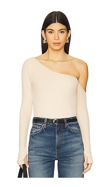 Michael Lauren Magdaleno Long Sleeve Asymmetrical Fitted Cold Shoulder Top in Buttercream from Re... | Revolve Clothing (Global)