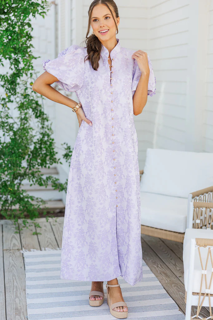 Listen To Me Lavender Purple Floral Midi Dress | The Mint Julep Boutique