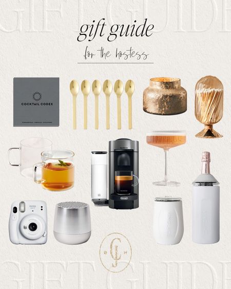 Cella Jane gift guide for the hostess on your list! Cocktail book, gold spoon set, candle, match cloche, nespresso machine, wine chiller, camera  

#LTKhome #LTKGiftGuide #LTKHoliday
