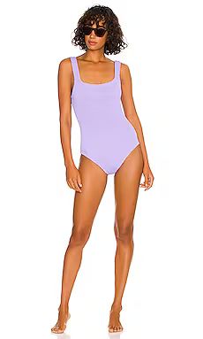 Hunza G Square Neck One Piece in Lilac from Revolve.com | Revolve Clothing (Global)