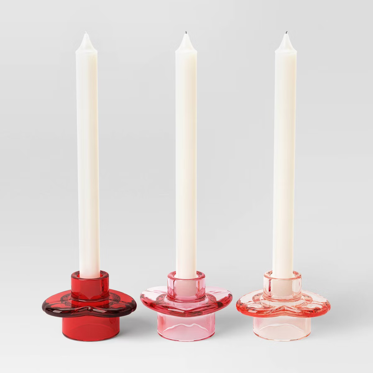 3pk Glass Heart Valentine's Candle Holders - Threshold™ | Target