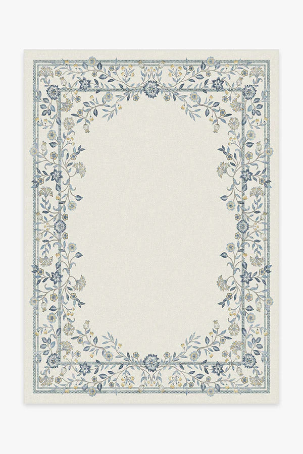 Morris & Co. Wilhelmina Weave Ivory & Blue Tufted Rug | Ruggable