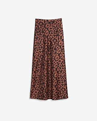 High Waisted Satin Midi Skirt | Express