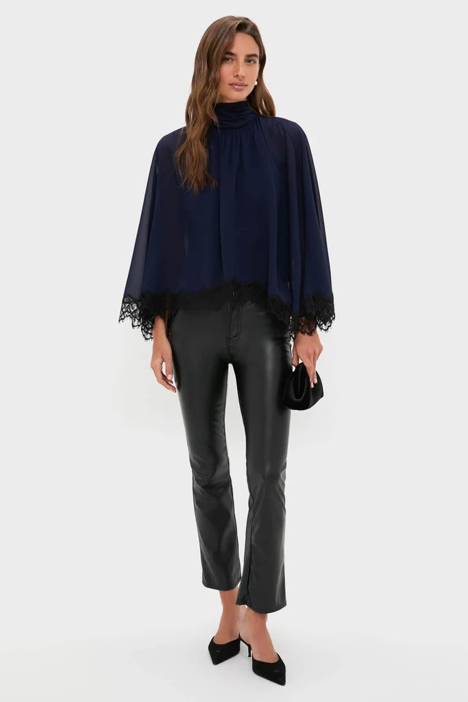 Navy Cape Chiffon Ashfield Top | Tuckernuck (US)