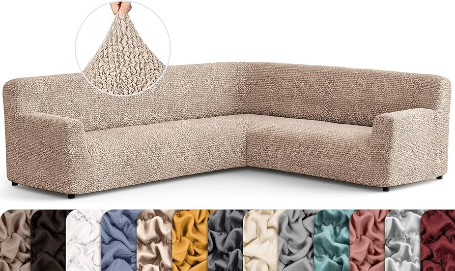PAULATO BY GA.I.CO. Corner Sectional Couch Cover - Extra Large L-Shape Couch Slipcover - Washable... | Amazon (US)