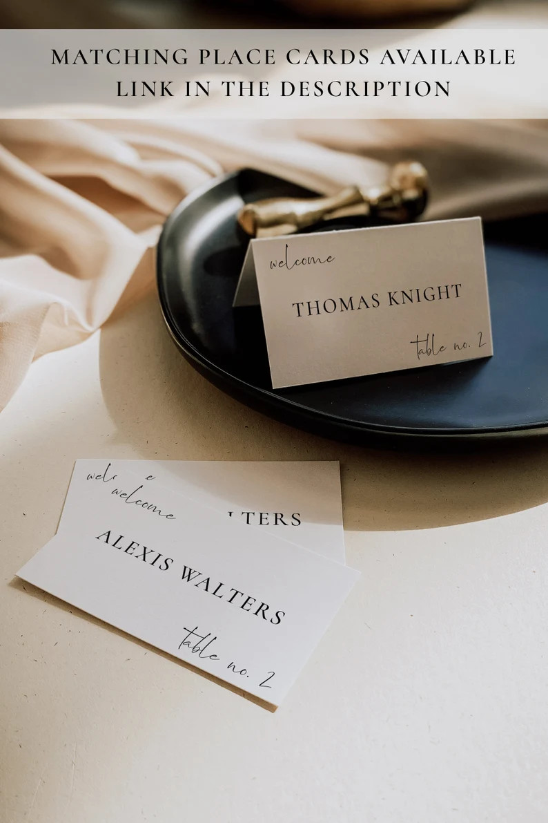 JENNA | Simple Wedding Menu Template, Printed on Premium Card Stock - Etsy | Etsy (US)