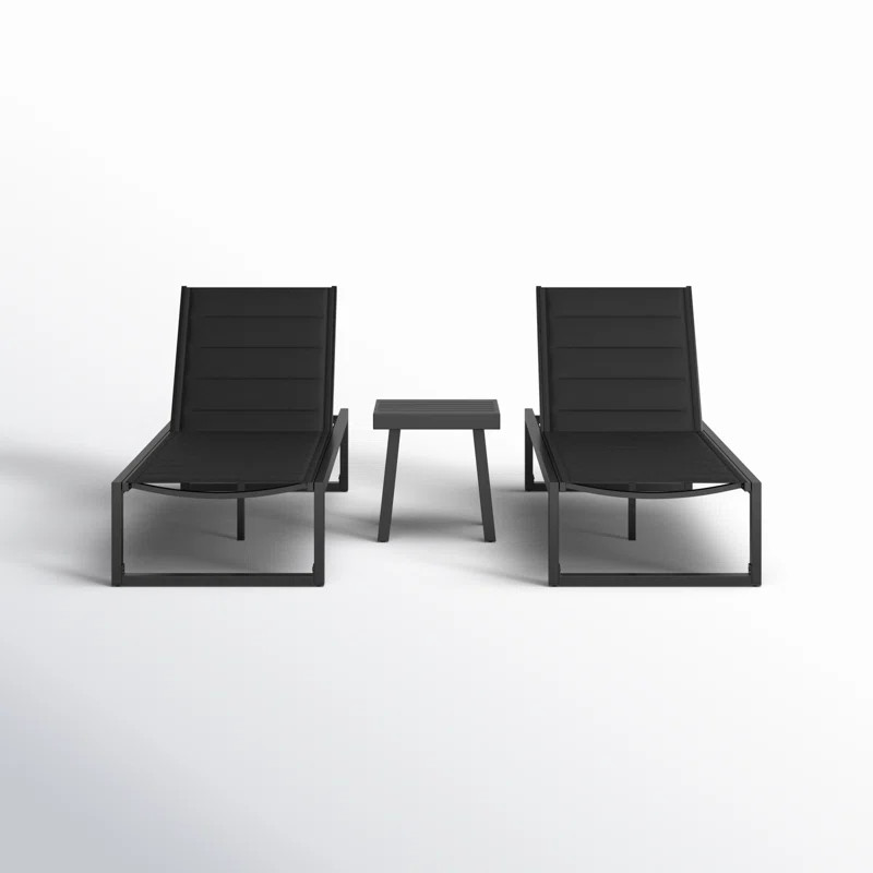 Armando Aluminum Outdoor Chaise and Table 3-Piece Set | Wayfair North America