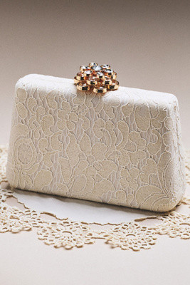 Jewel by Badgely Mischka Rose Lace Frame Clutch | Anthropologie (US)