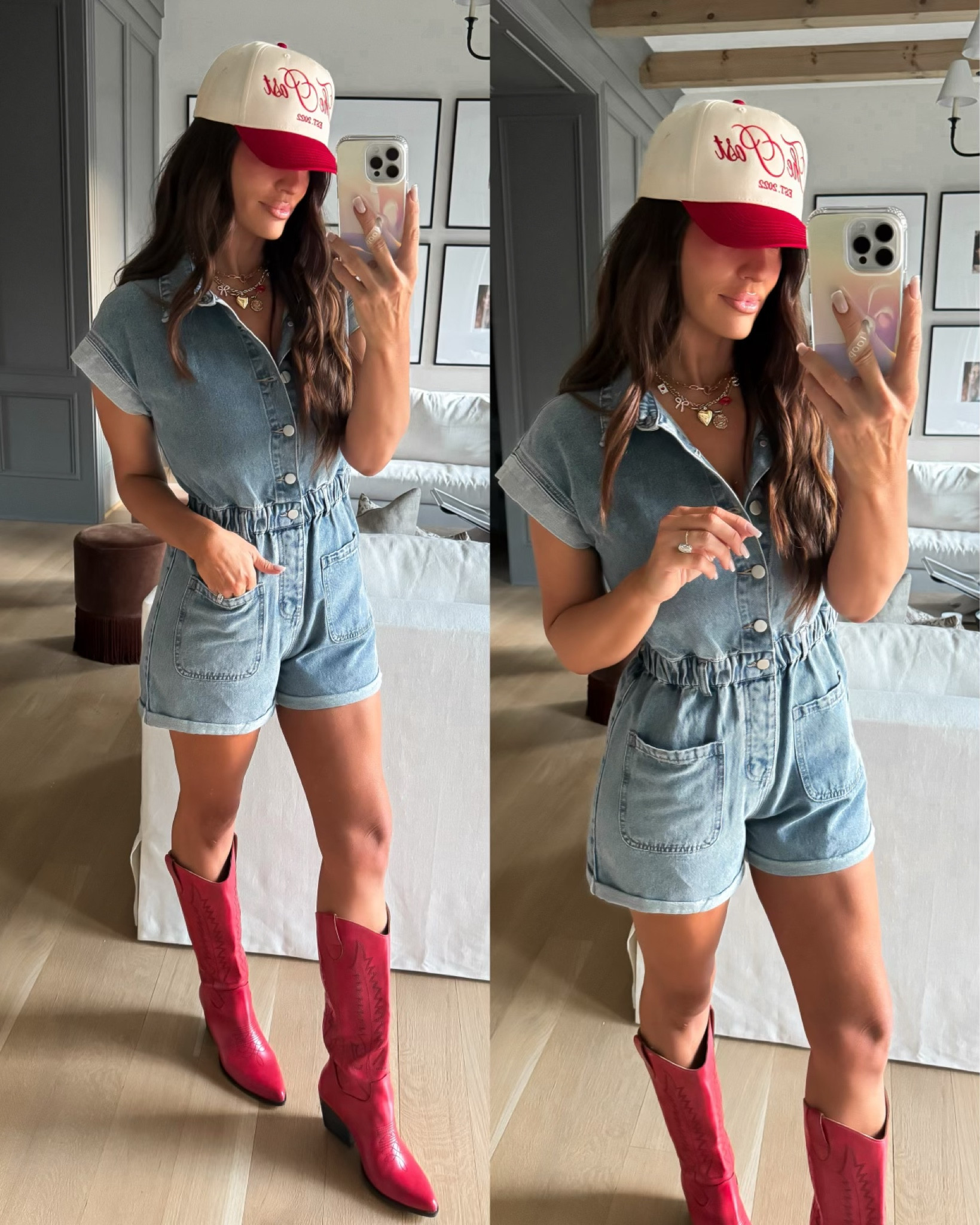 Postie20 = 20% off

Summer outfit, denim romper, country concert outfit, red cowboy boots

#LTKFindsUnder100 #LTKFindsUnder50 #LTKShoeCrush