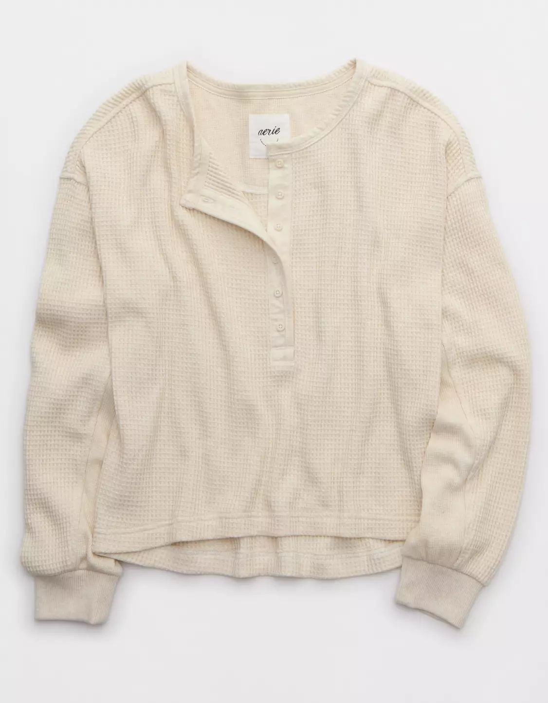 Aerie Waffle Henley Shirt | American Eagle Outfitters (US & CA)