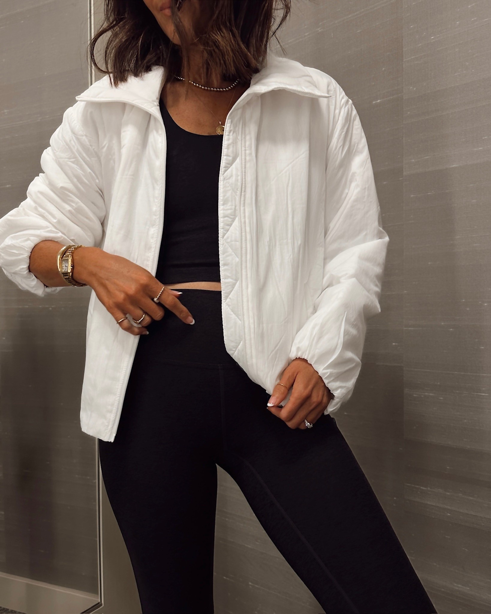 I’m just shy of 5’7 wearing a size XS in the jacket, a size small in the cropped tank and XS in the leggings
StylinByAylin, Aylin #active #ootd #nordstrom #outfitidea

#LTKootd #LTKgrwm #LTKActive