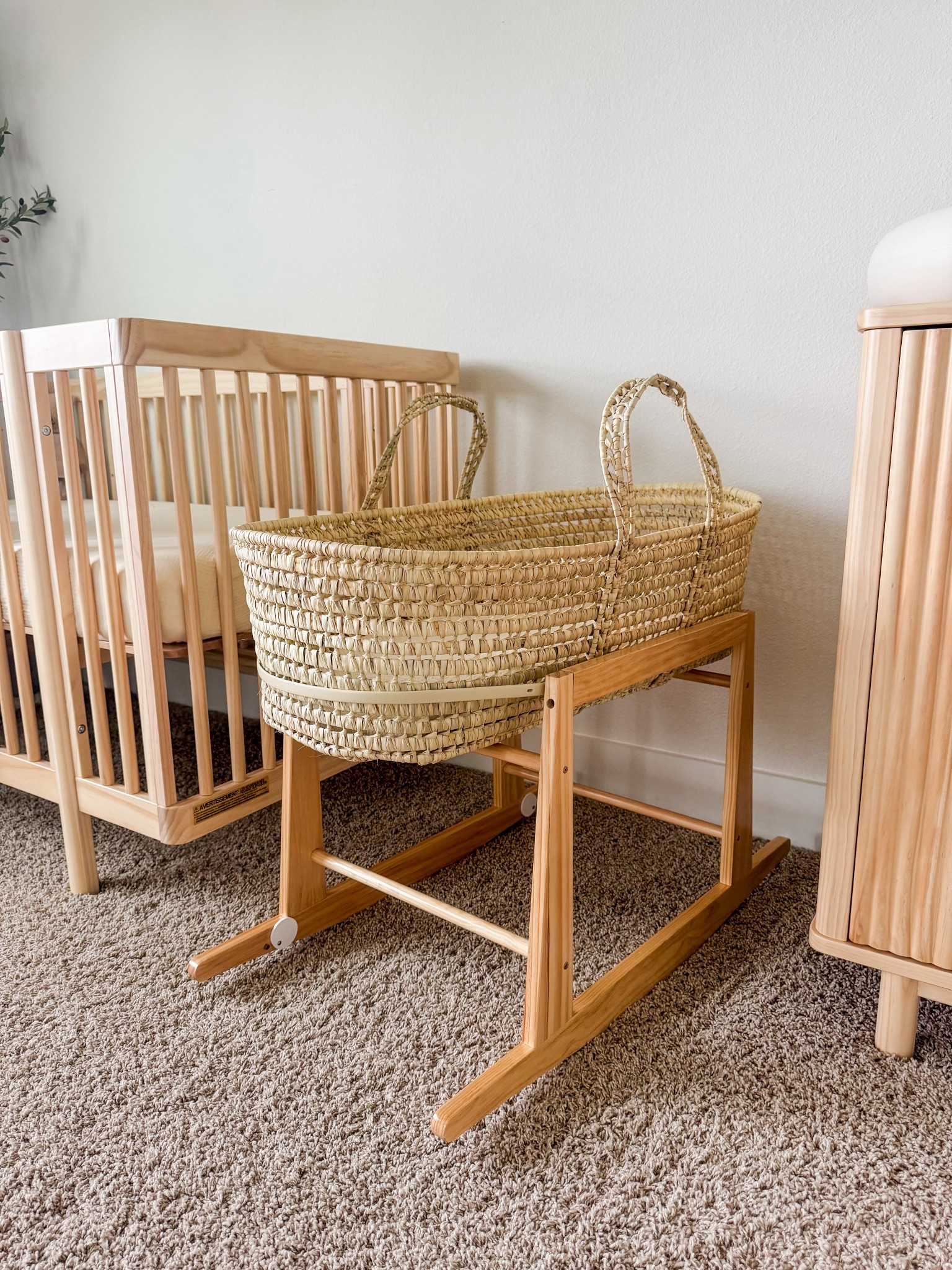 Baby Moses basket and stand that I’m currently obsessing over in our neutral baby nursery! 

#LTKBaby