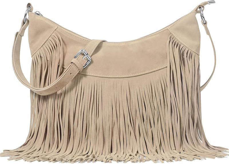 Sunwel Fashion Women Fringe Hobo Bag Western Purse Shoulder Bag Vegan Suede Tassel Hippie Crossbo... | Amazon (US)
