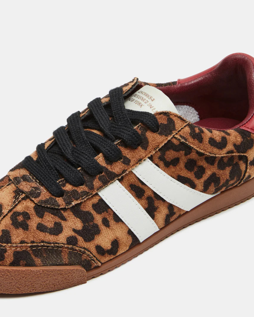 HUDSIN Leopard Lace-Up Low-Top Sneaker | Women's Sneakers | Steve Madden (US)
