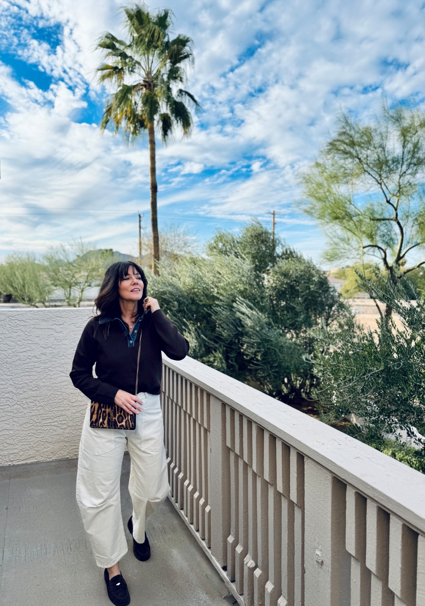 Love these Nili lotan Shon pants  soo much! I have 2 pair and want the camo now! They’re an investment but also the original cool girl barrel pants!! 
Wearing size large in the brown sweater with denim collar - so cute and under $100 runs a little small so size up 

#LTKmomlife #LTKOver40 #LTKootd