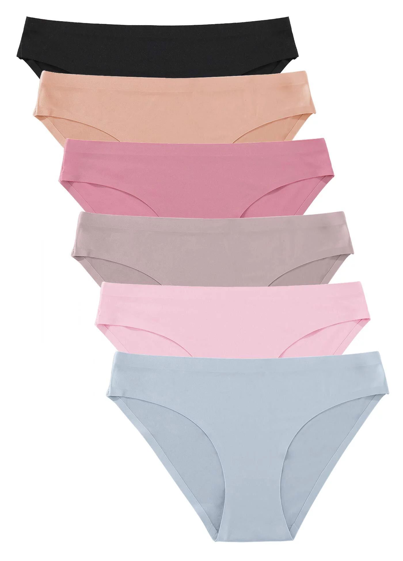 FINETOO Bikini Underwears Women’s No Show Seamless Panties Invisibles Briefs Soft Stretch Hipst... | Walmart (US)