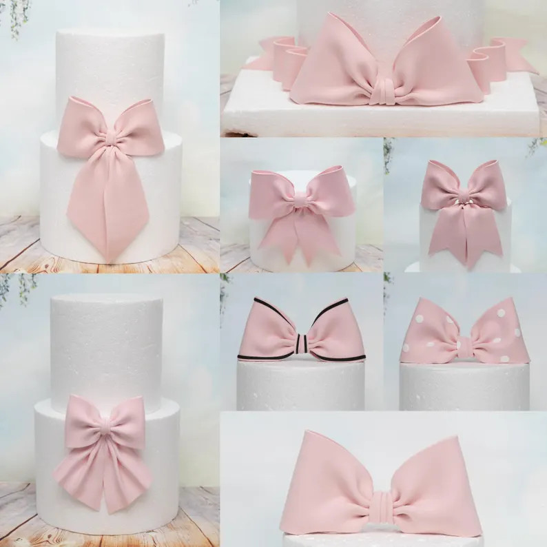 Bow LIGHTWEIGHT CLAY Cake Topper - Etsy | Etsy (Global)