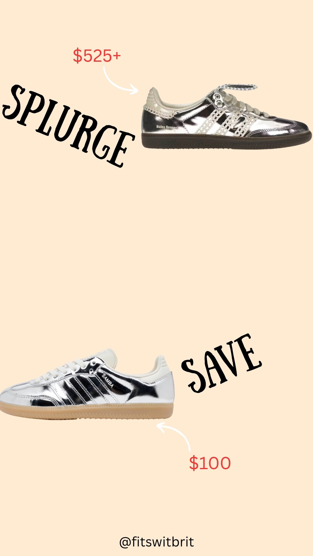 Save or Splurge Silver Adidas Samba