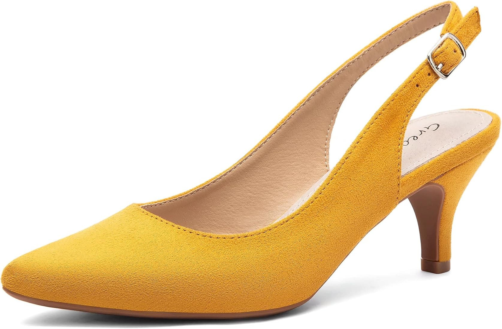 Greatonu Women's Slingback Kitten Heel Pointed Toe Dress Pumps Shoes | Amazon (US)