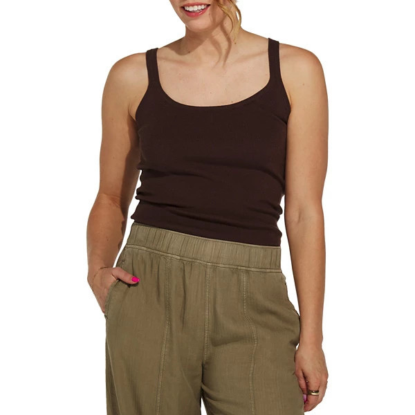 Women's Thread & Supply Evie Scoop Neck Tank Top Large Dark Brown | Scheels