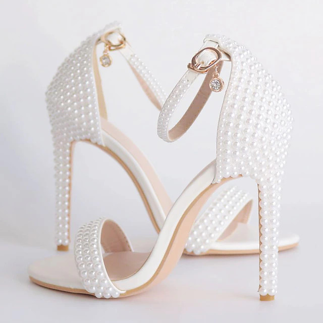 Women's Wedding Shoes Elegant Pearl-Embellished High Heel Sandals – Perfect for Wedding and For... | Lightinthebox