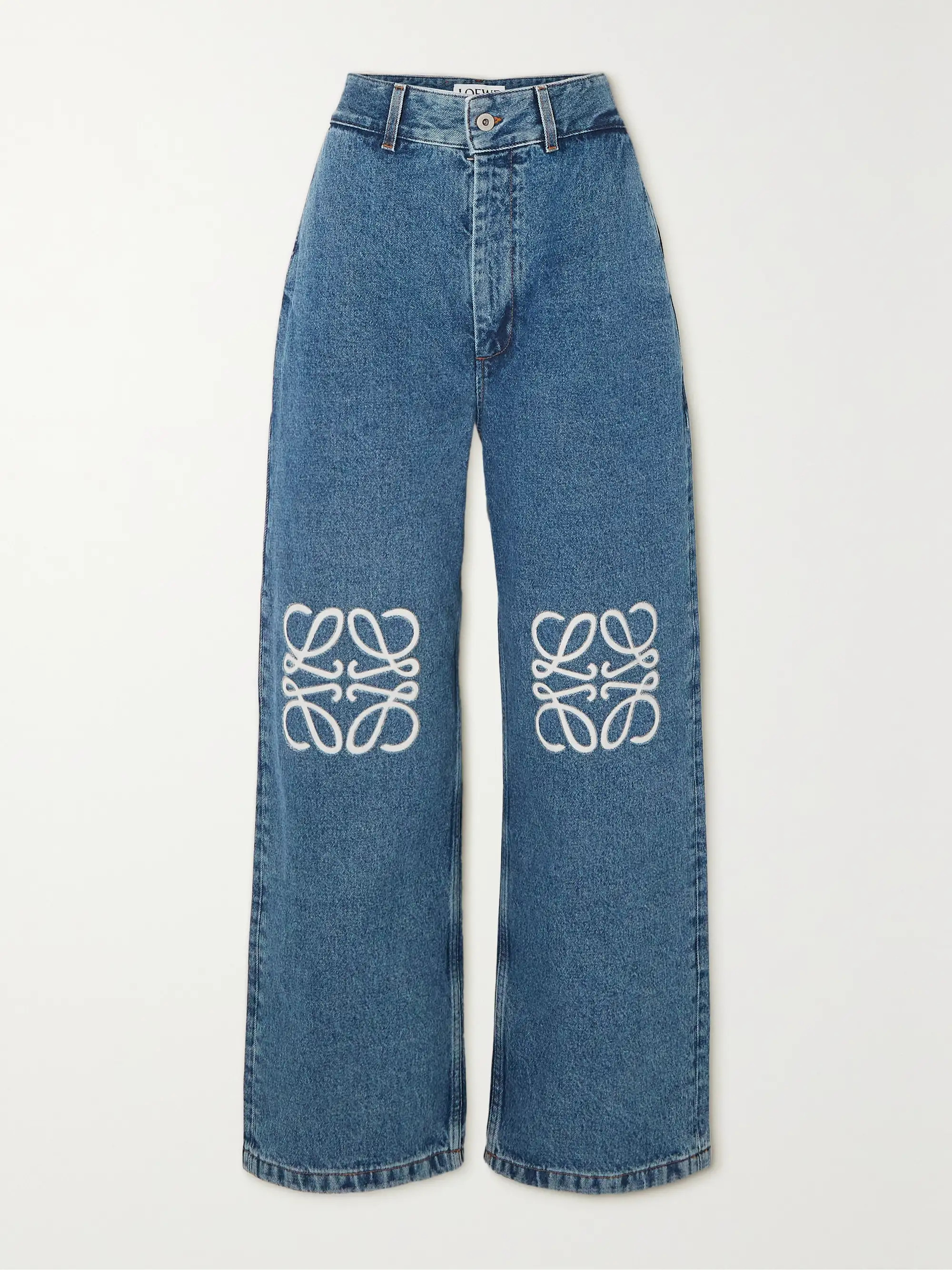 Anagram appliquéd high-rise wide-leg jeans | NET-A-PORTER (UK & EU)