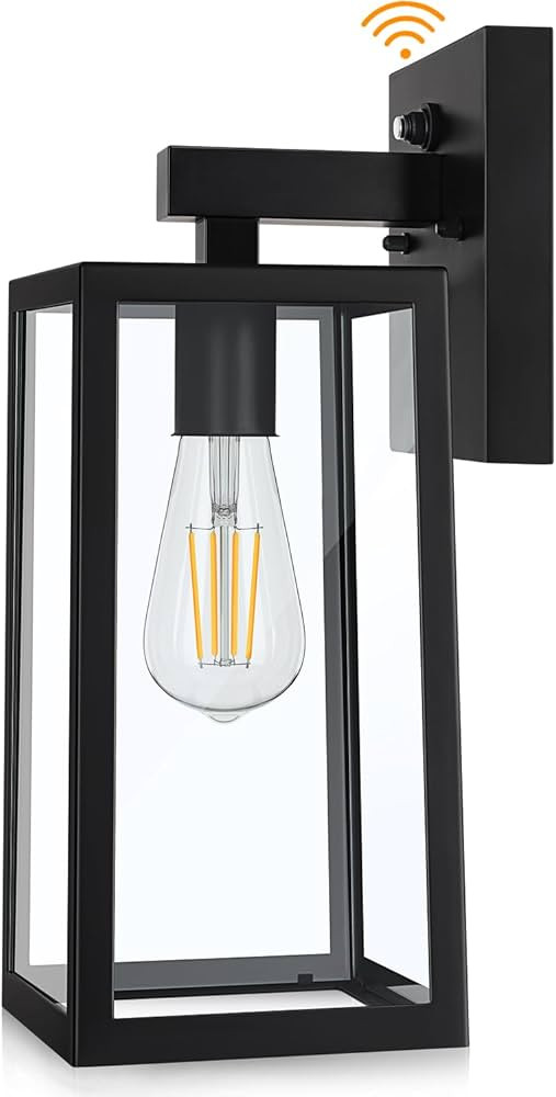 SHINE HAI Dusk to Dawn Sensor Outdoor Wall Sconce, Exterior Wall Lantern Fixture with E26 Base, W... | Amazon (US)