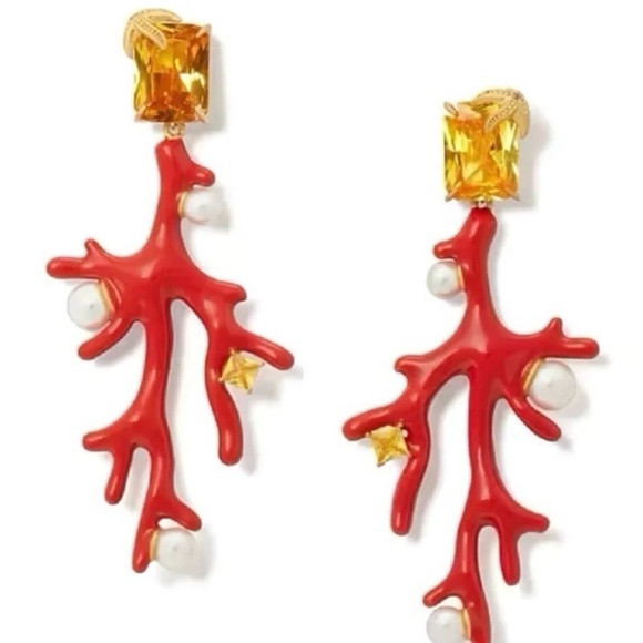 KATE SPADE • Coral Reef Treasure
Faux Pearl Gemstone Drop Earrings | Poshmark