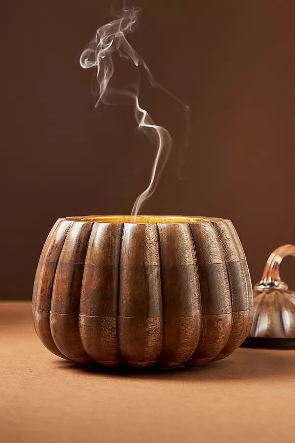 Wooden Pumpkin Spice & Black Walnut Candle | Anthropologie (US)