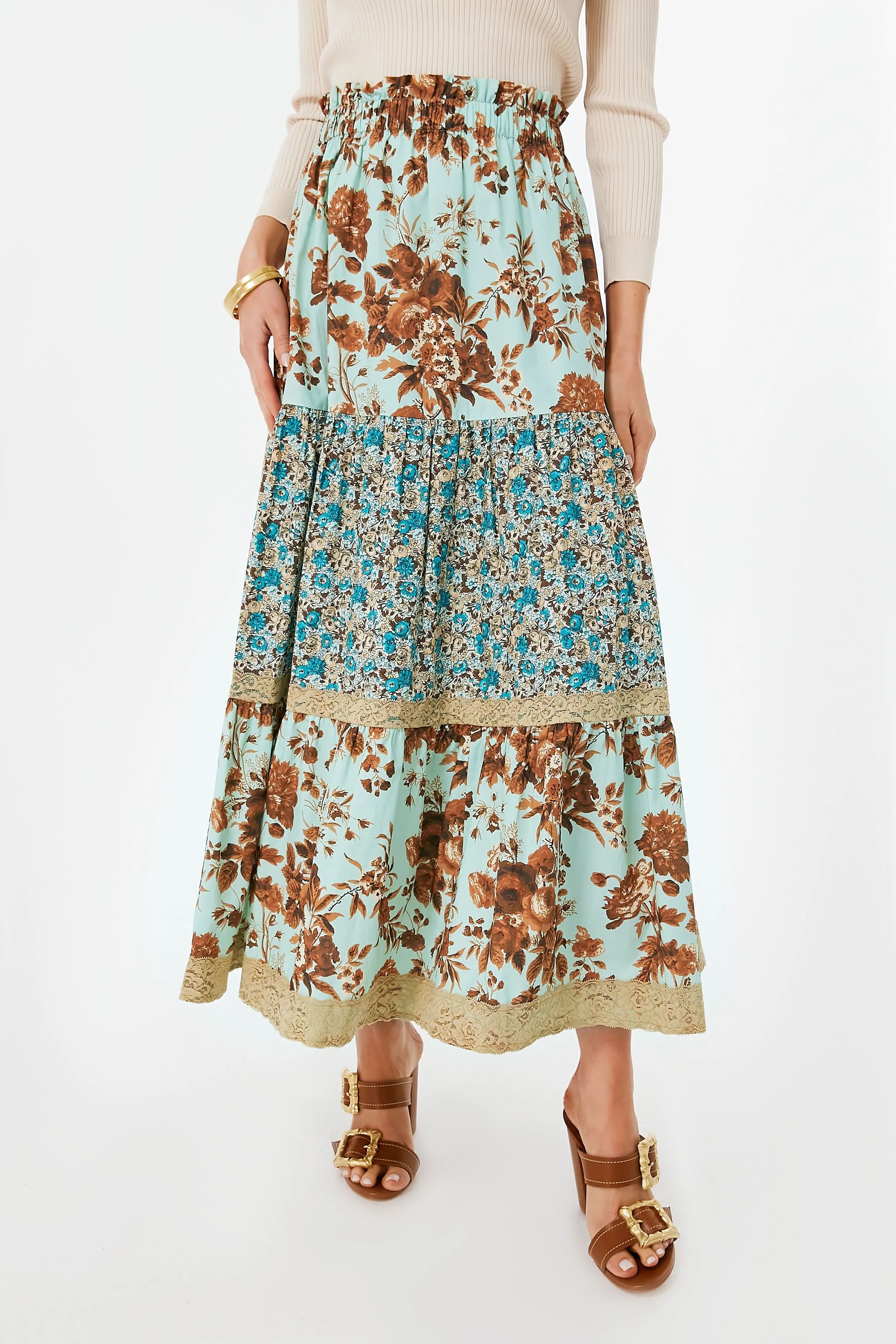 Robin's Egg Floral Edith Skirt | Tuckernuck (US)