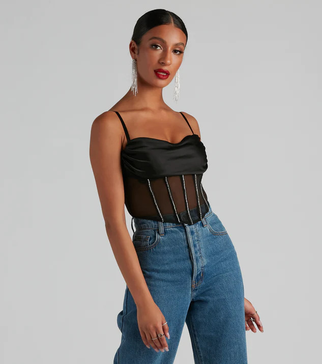 Major Glam Moves Rhinestone Bustier | Windsor Stores