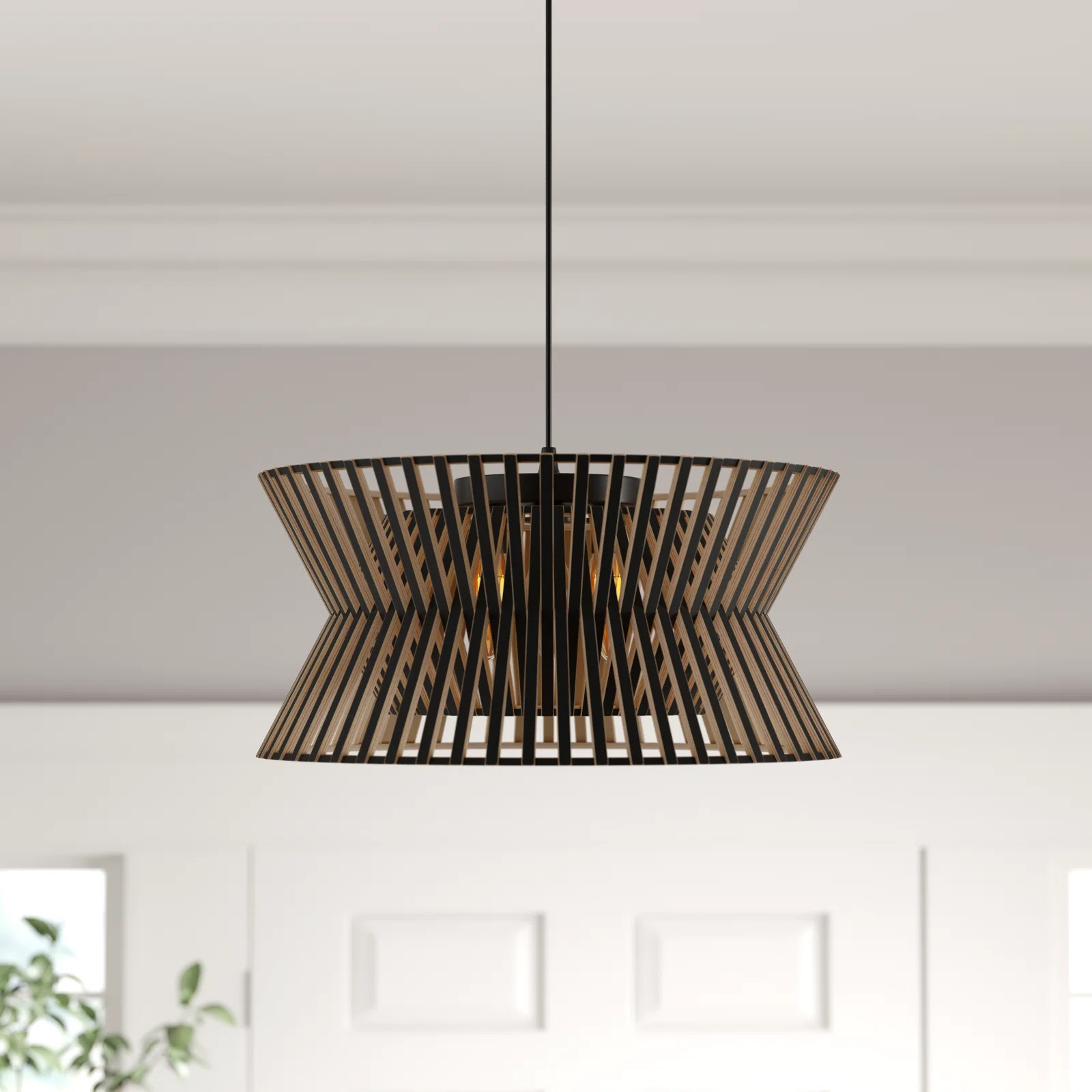 Arba 3 - Light 18"W Dimmable Boho Modern Farmhouse Drum Chandelier With Solid Wood For Dining Roo... | Wayfair North America