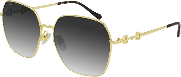 Gucci GG 0882SA 001 Gold Metal Oversized Sunglasses Grey Gradient Lens | Amazon (US)