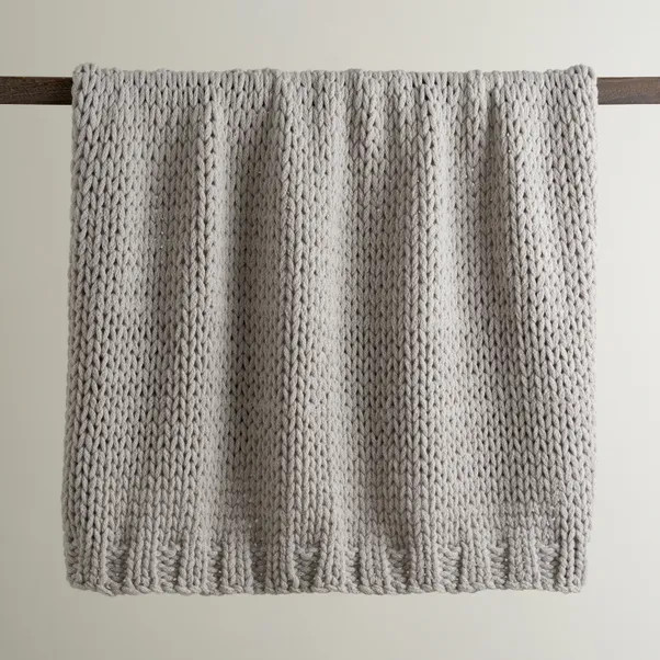 Chunky Knit Recycled Throw 130cm x 170cm | Dunelm (migrated)