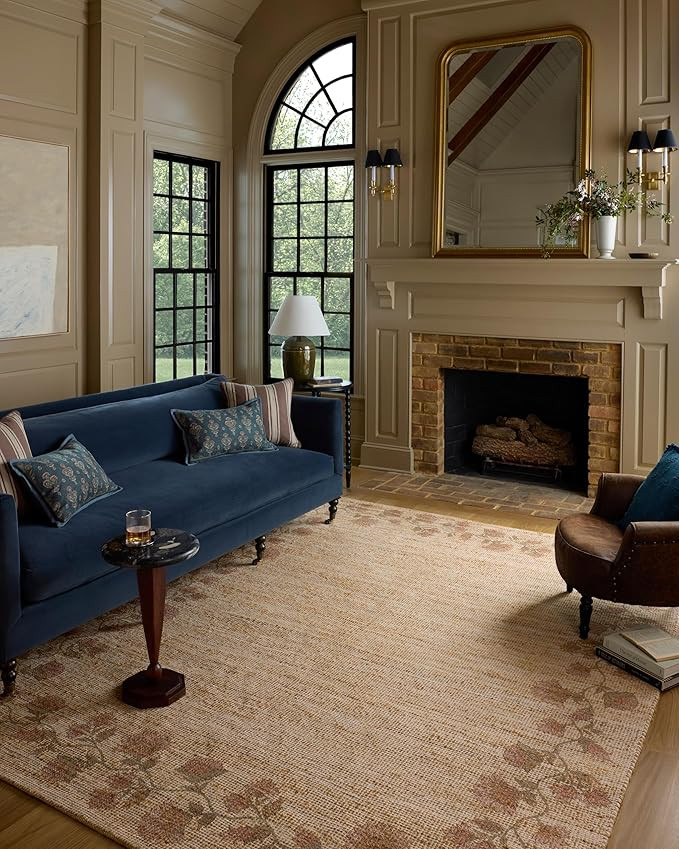 Loloi Chris Loves Julia Rue Collection RUE-05 Natural/Multi 8'-6" x 11'-6" Area Rug Jute Neutral ... | Amazon (US)