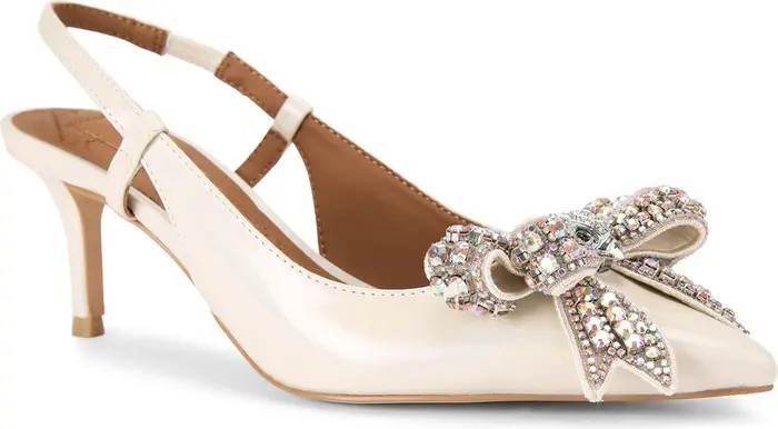 Kurt Geiger London Belgravia Bow Slingback Pointed Toe Pump (Women) | Nordstrom | Nordstrom