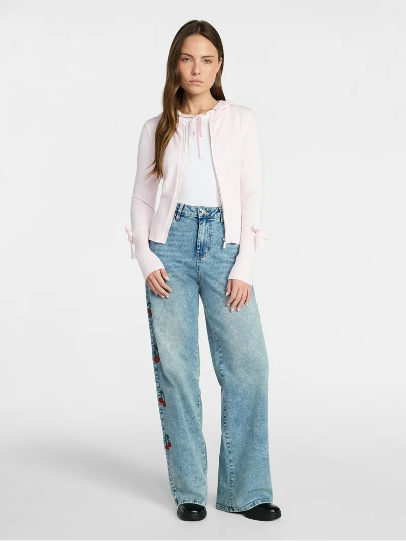 Madden NYC Women's Zip Up Sweater, Lightweight, Sizes XXS-XXL | Walmart (US)