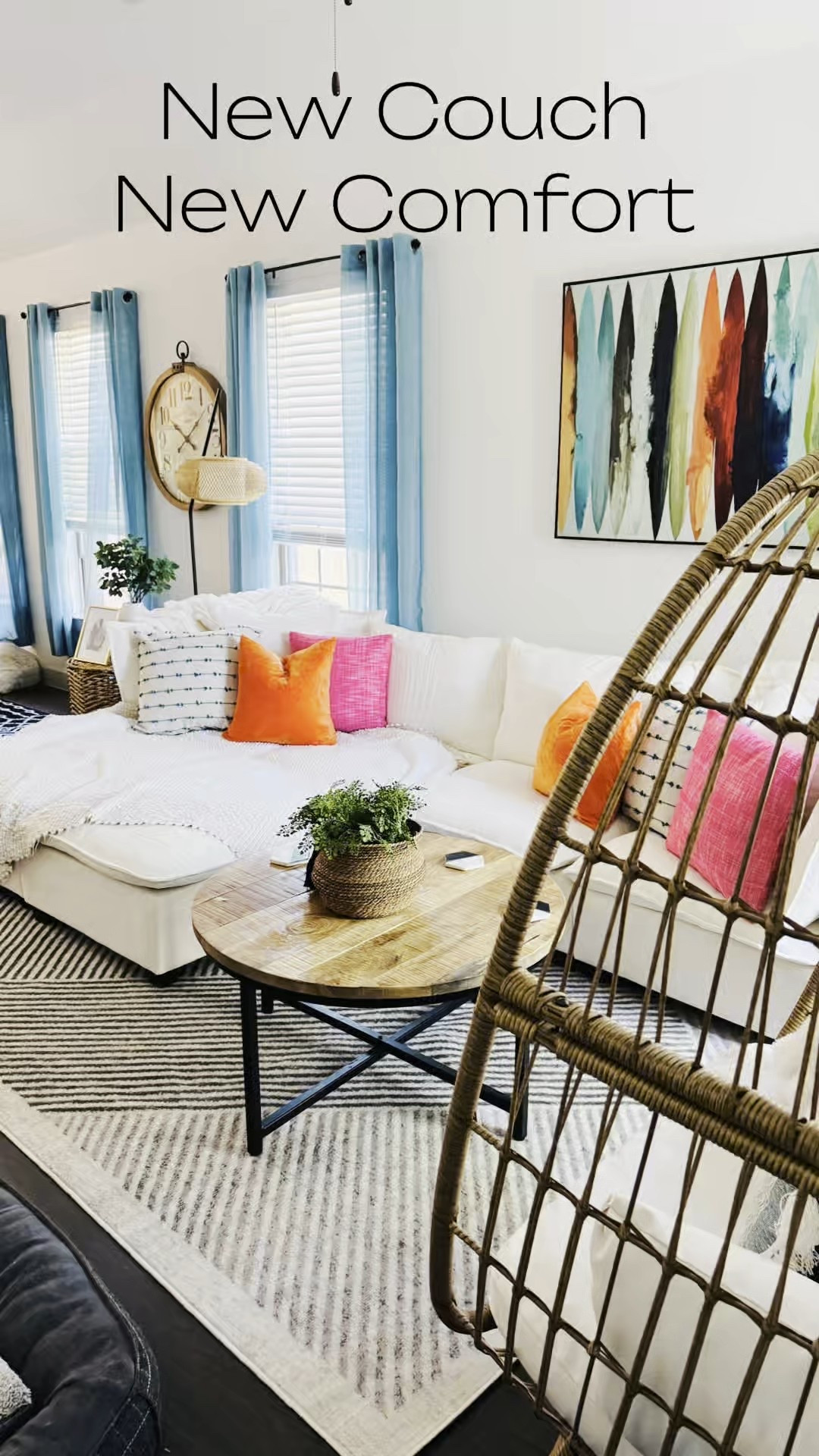 Got a new couch and rug, these things make me soooo happy!! 🩷❤️🧡💛💚🩵💙💜 #newstuff #emptynesters #emptynest #newcouch #sectionalsofa #amazonfinds #targetstyle 

#LTKHome #LTKFindsUnder100 #LTKOver40