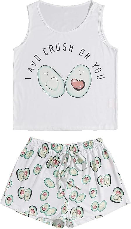 DIDK Women's Sleevless Scoop Neck 2pcs Tank Top and Shorts Pajama Set Sleepwear | Amazon (US)