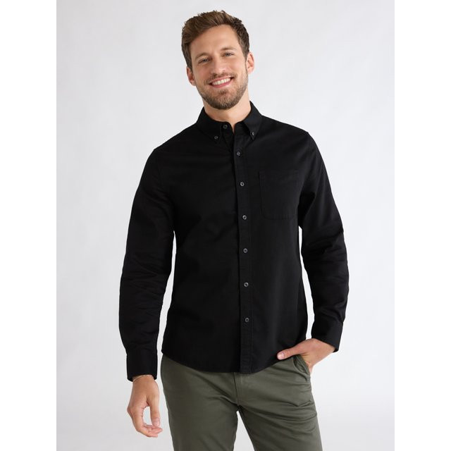 Free Assembly Men’s Single Pocket Cotton Flannel Shirt, Sizes S-3XL | Walmart (US)