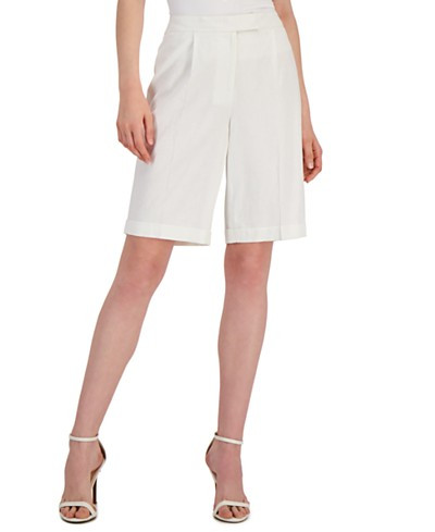 Women's Linen-Blend Bermuda Shorts | Macys (US)